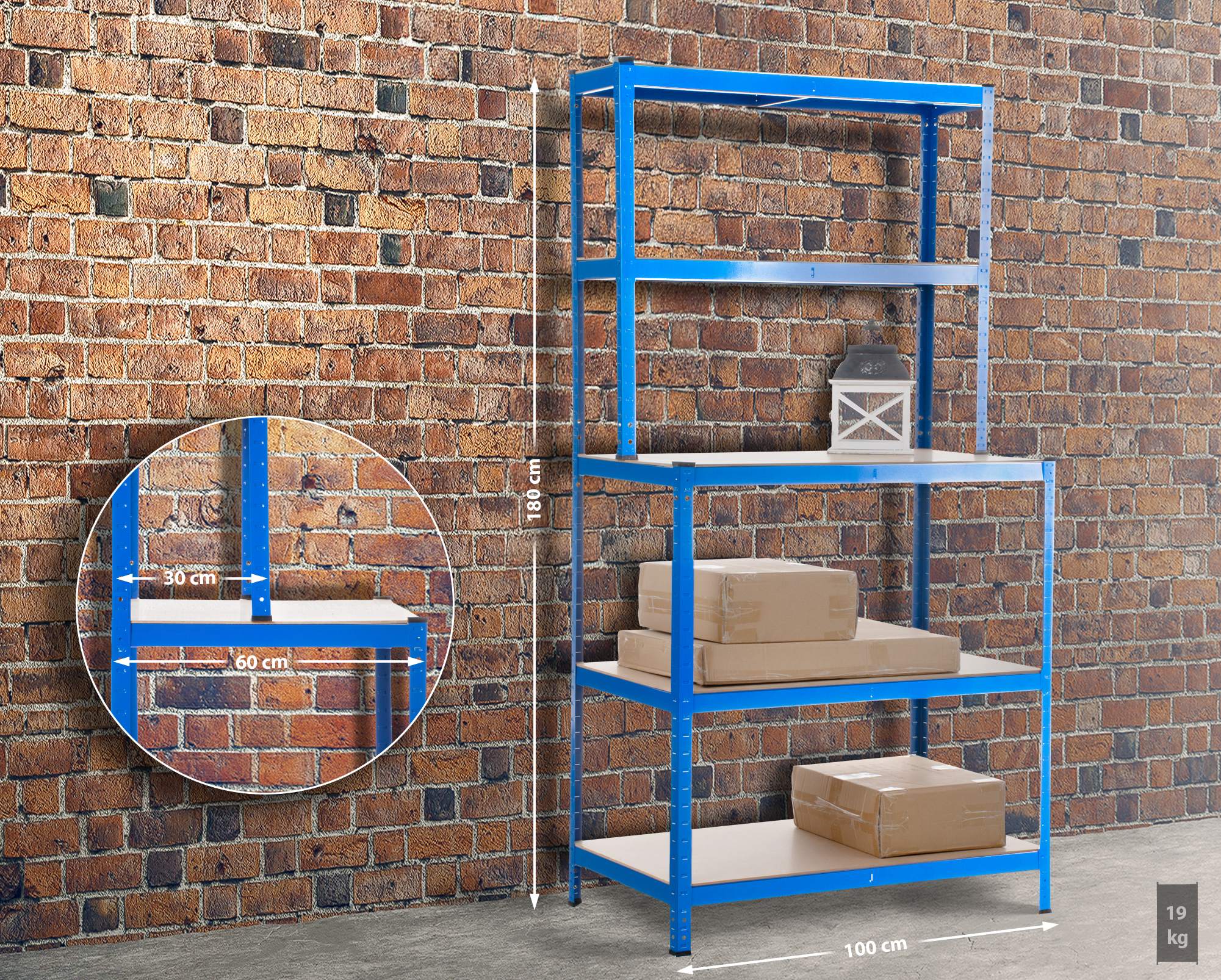 Steckregal inkl. Werkbank 2+3, blau