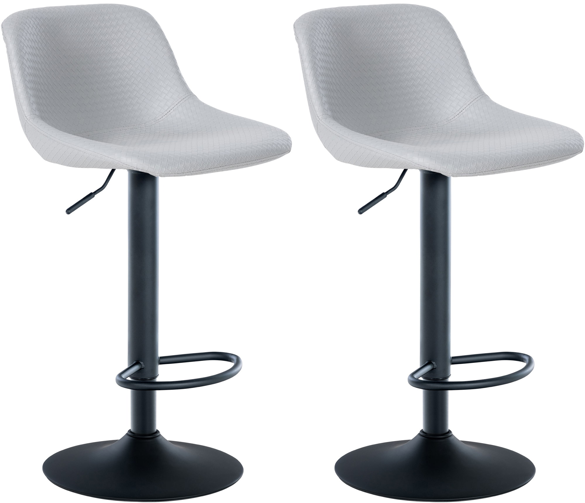 2er Set Barhocker Loft Kunstleder, grau