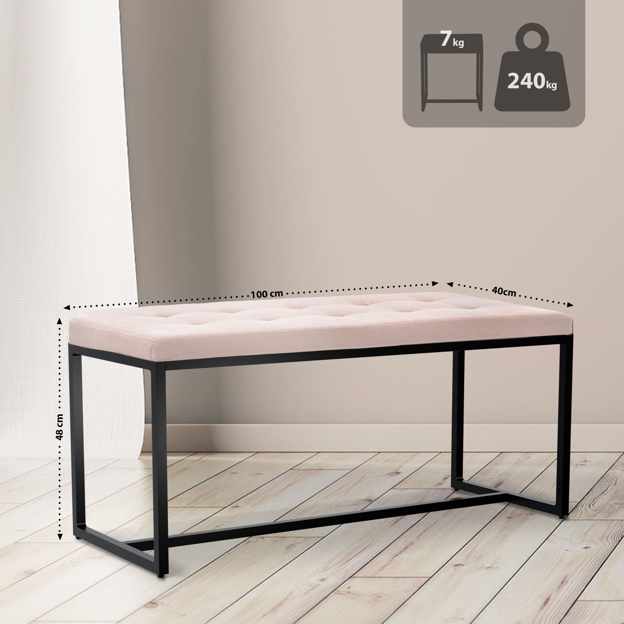 Sitzbank Barci B Stoff, creme