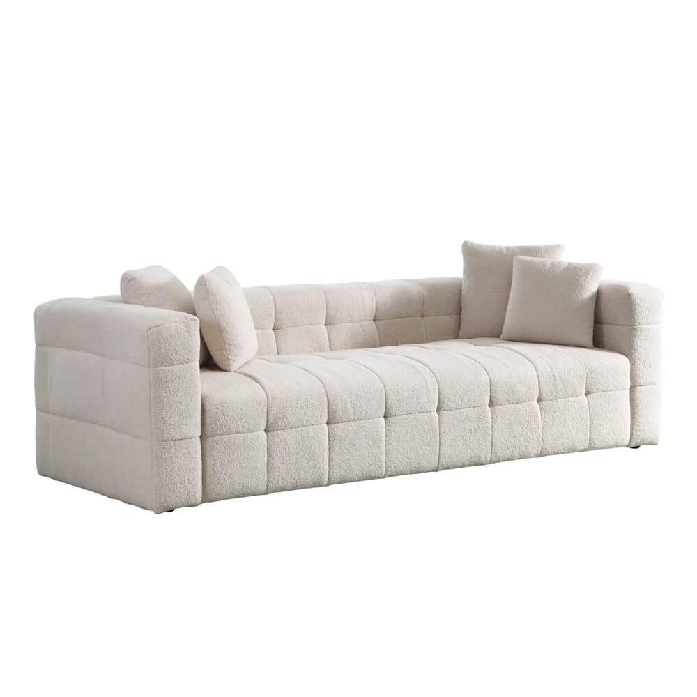 Teddy Sofa Bouclé COMO - 236 x 68 cm Beige