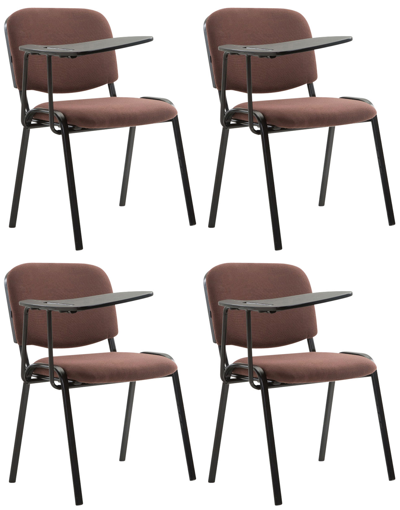 4er Set Stühle Ken mit Klapptisch Stoff, braun