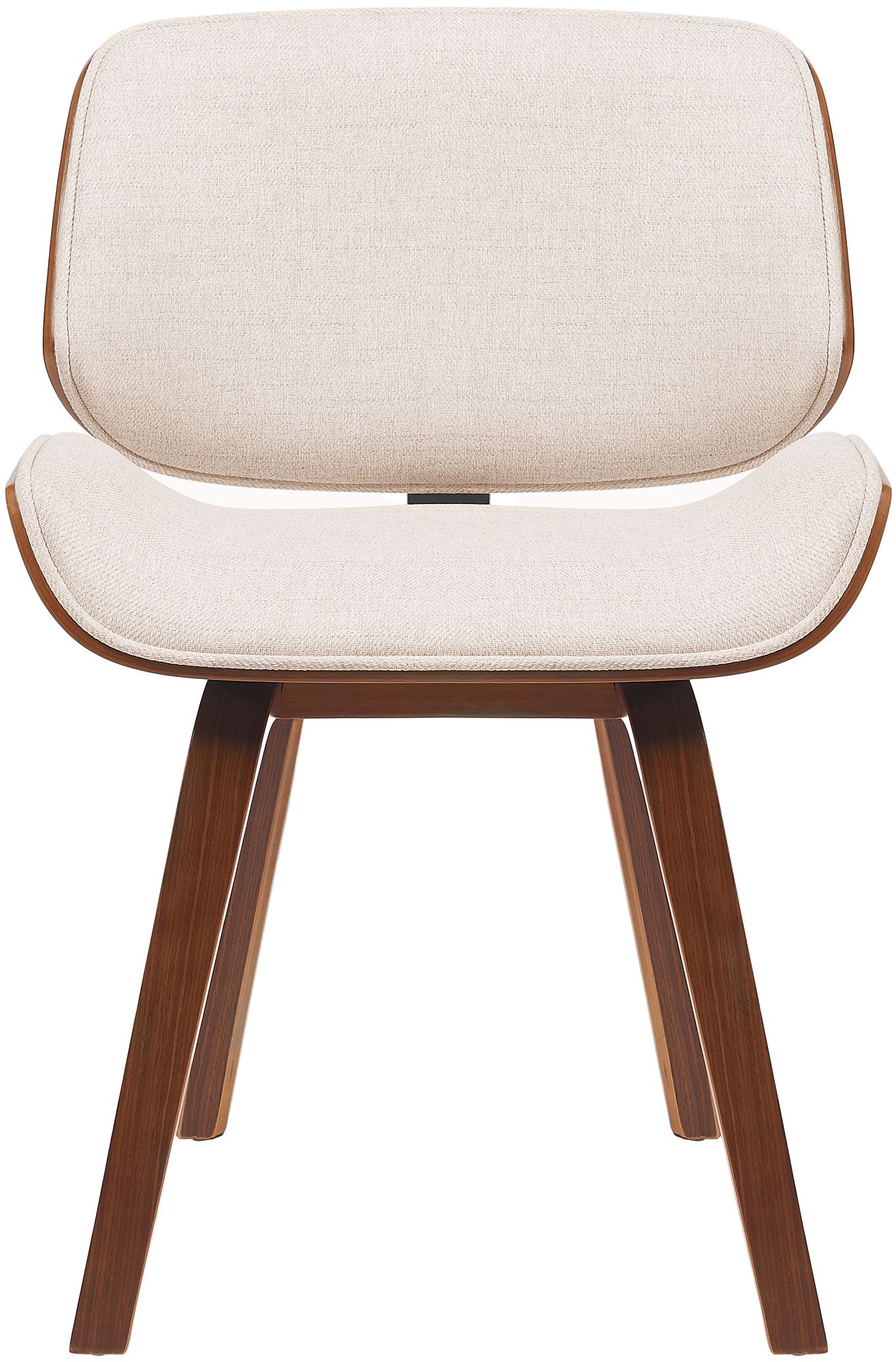 2er Set Besucherstuhl Beverley Stoff, walnuss/creme