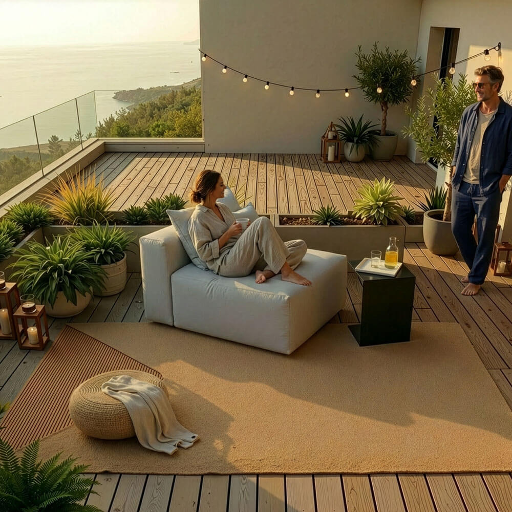 Modulares Outdoor Sofa ALAZIA Hellgrau - XS