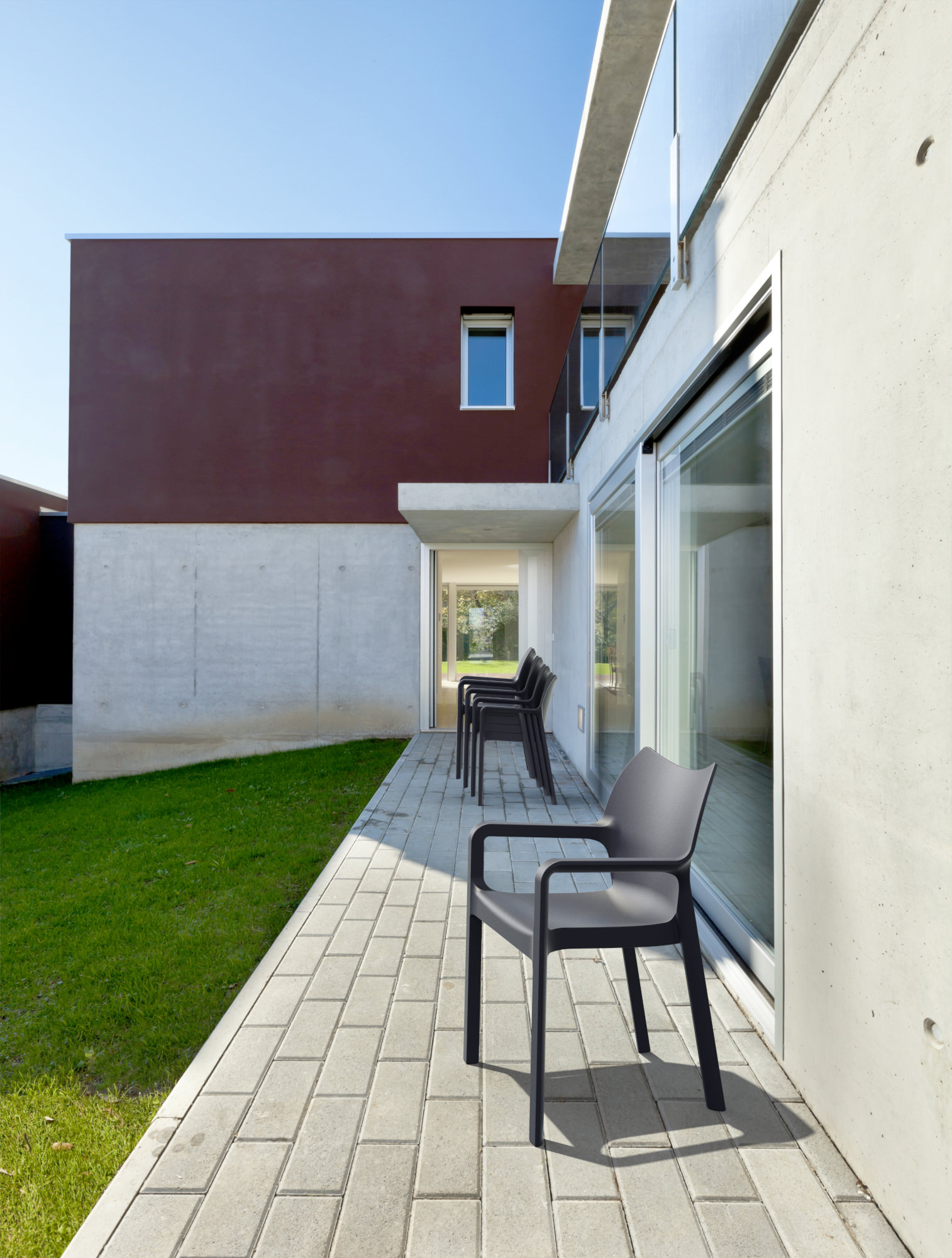4er Set Stuhl Diva, dunkelgrau