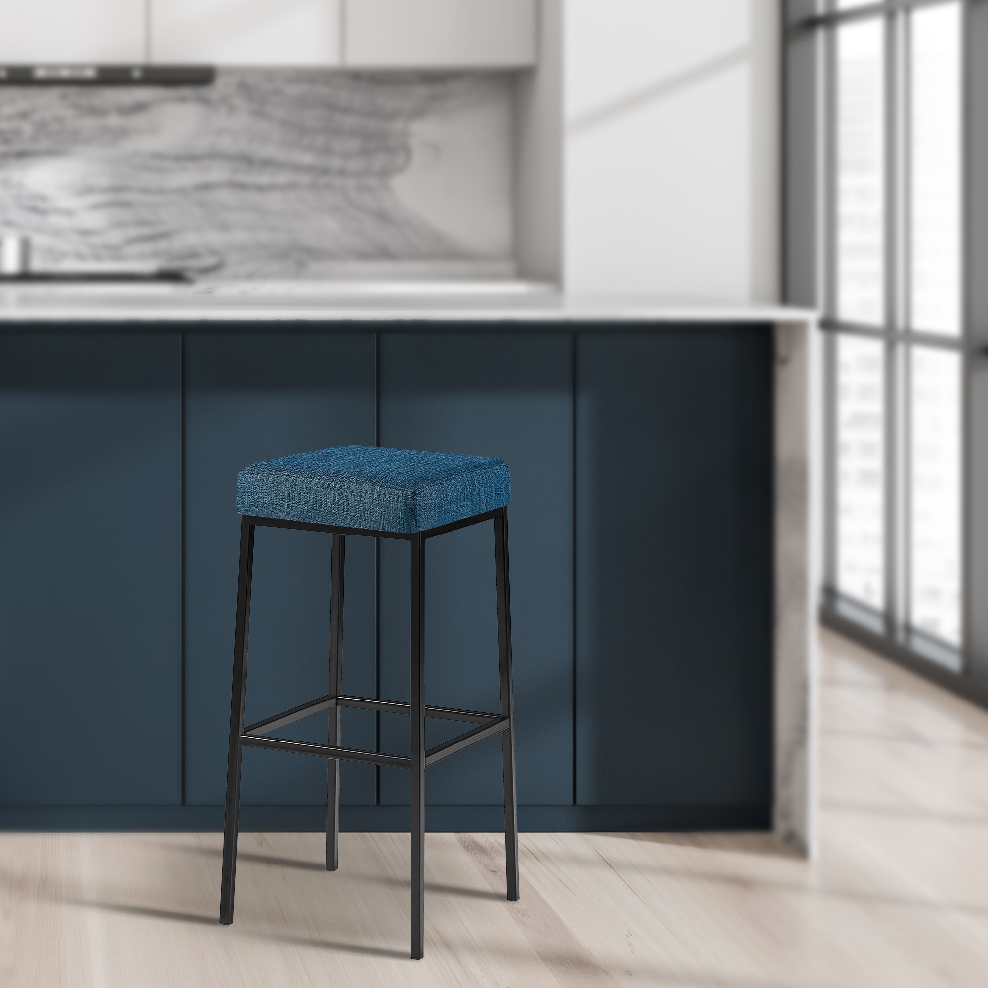 Barhocker Montreal B80 Stoff, blau