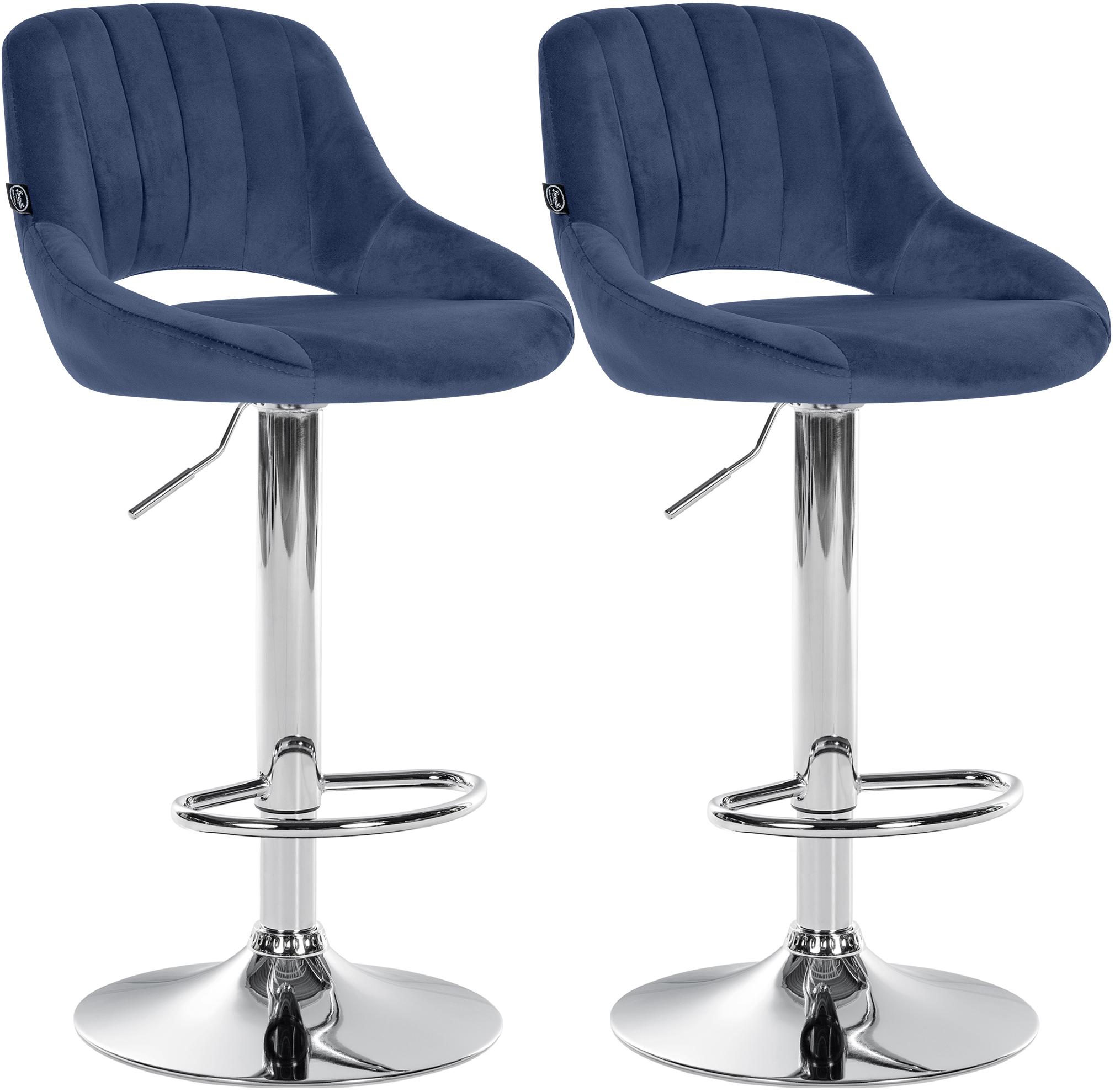 2er Set Barhocker Milet Samt C, blau