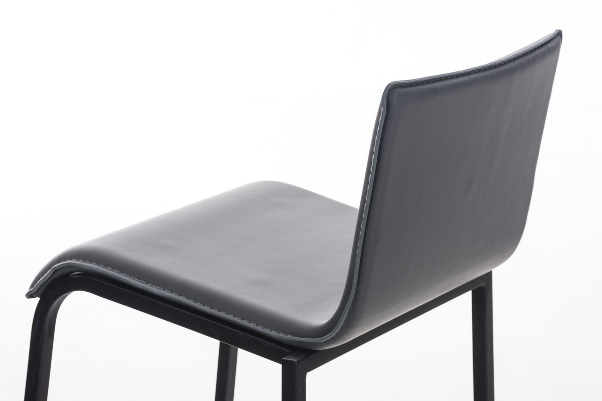 Barhocker Avola Leder Flach B78, grau