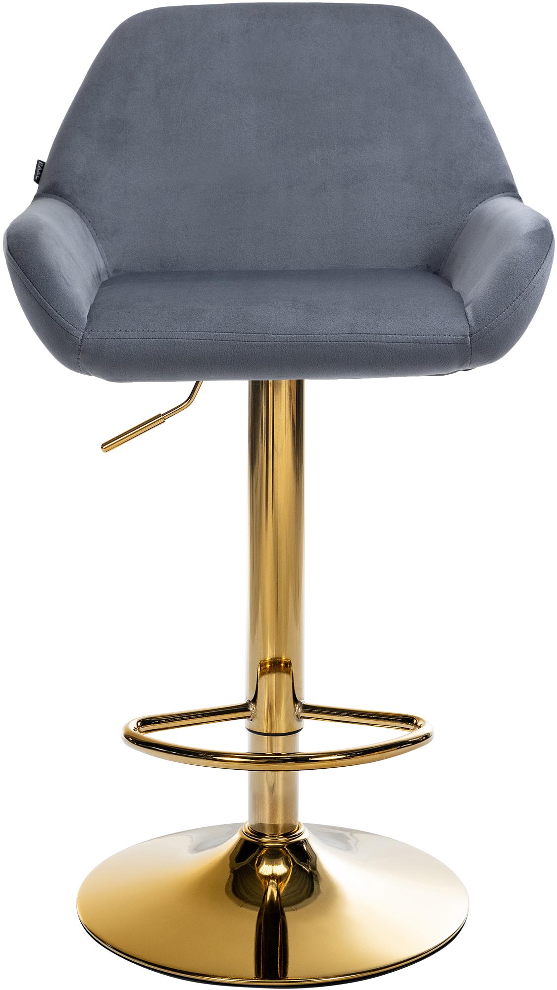 2er Set Barhocker Braga Gold Samt, dunkelgrau
