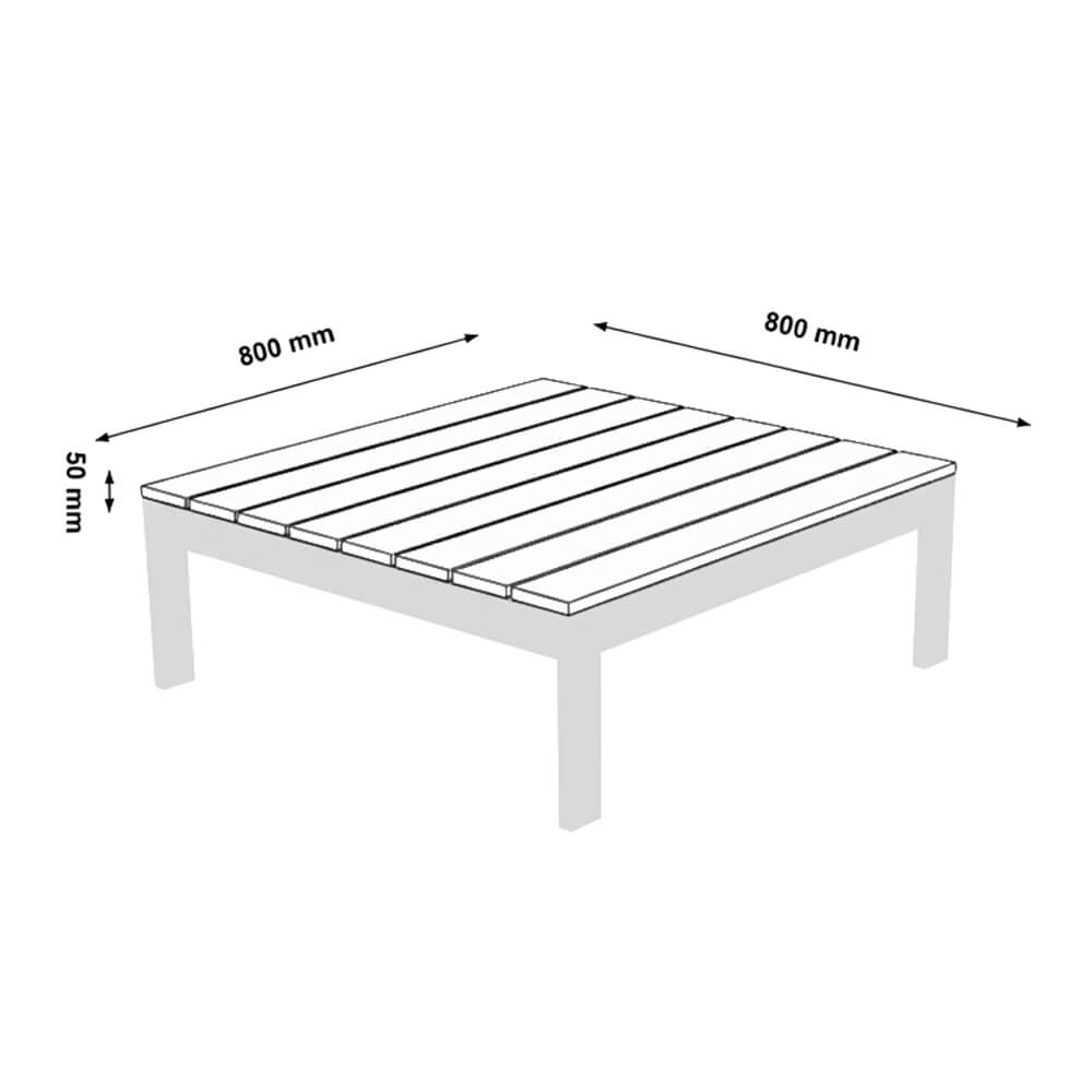 Aluminium Tischplatte für Gartenlounge RIO - Schwarz