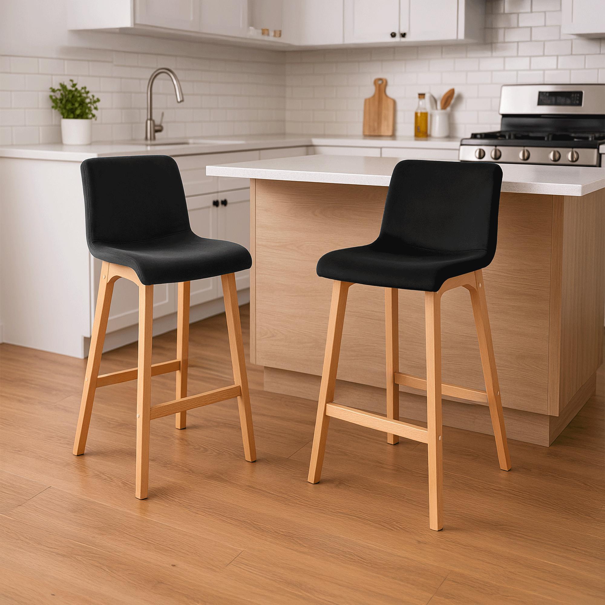 Barhocker Hoover Samt Natura, schwarz