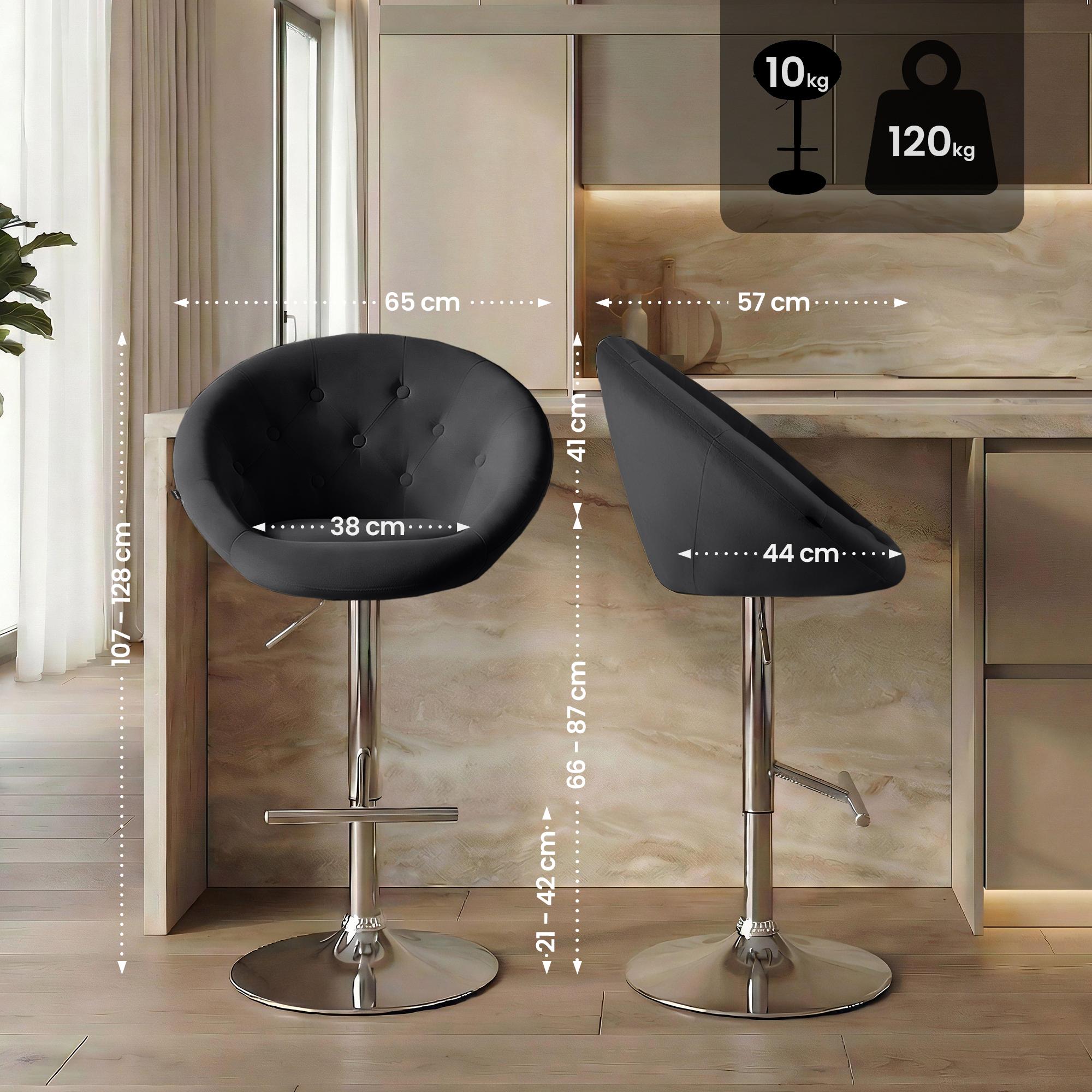 Barhocker London Samt chrom, schwarz