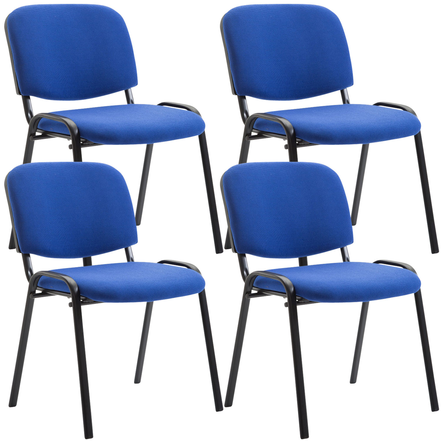 4er Set Besucherstuhl Ken Stoff, blau