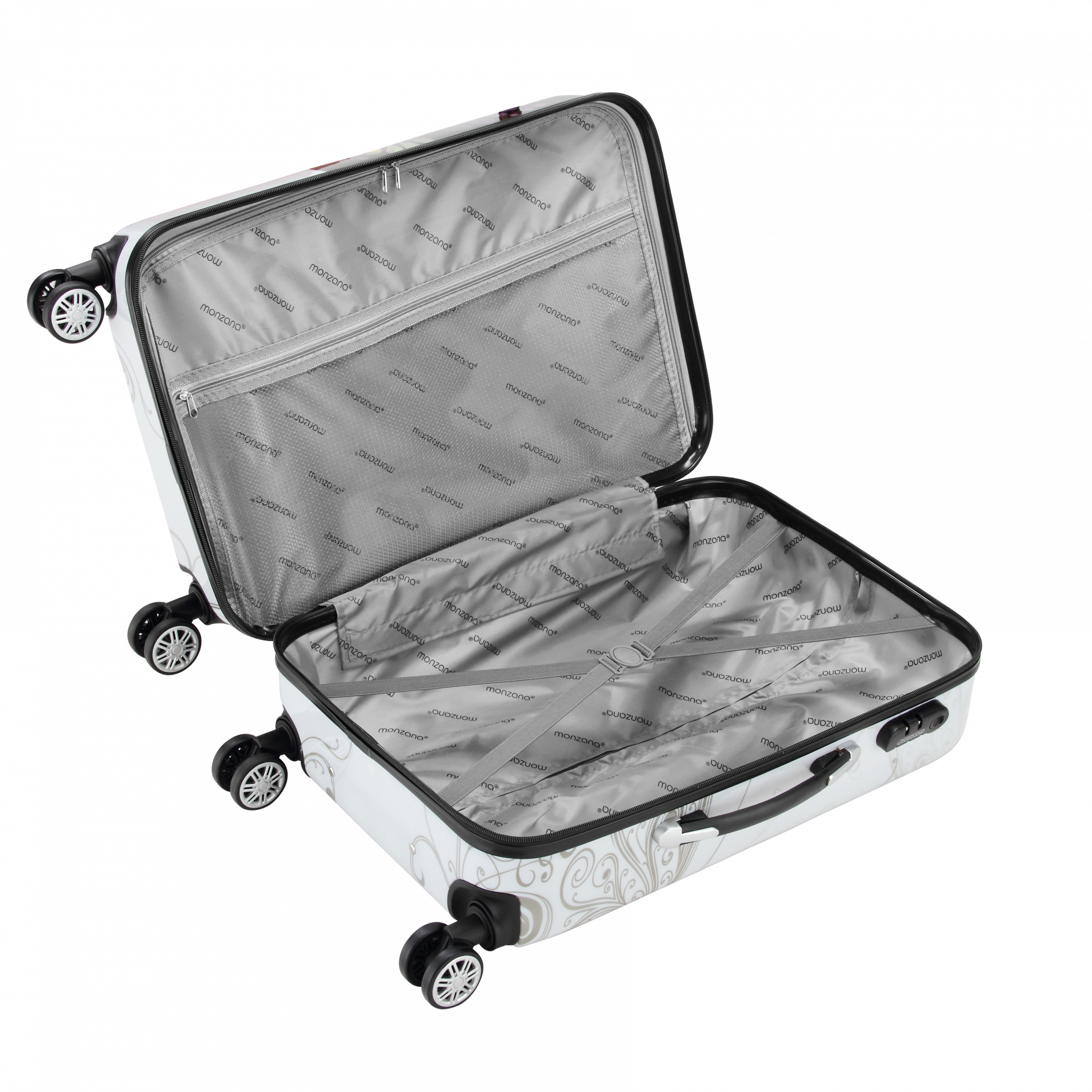 Hartschalenkoffer Set 4-tlg Rollen 360º Beautycase Butterfly Polycarbonat