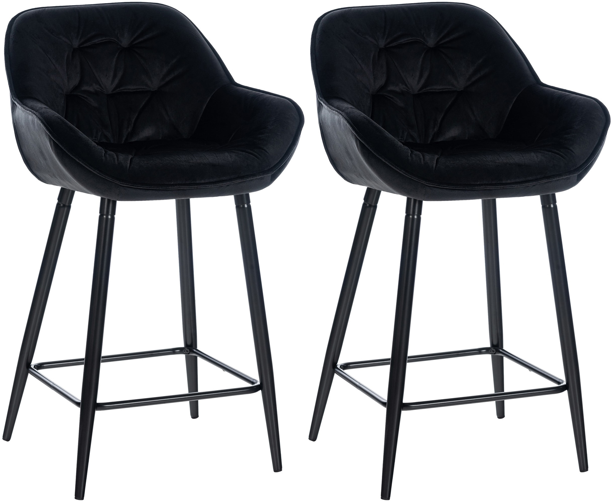 2er Set Barhocker Gibson 76 Samt, schwarz