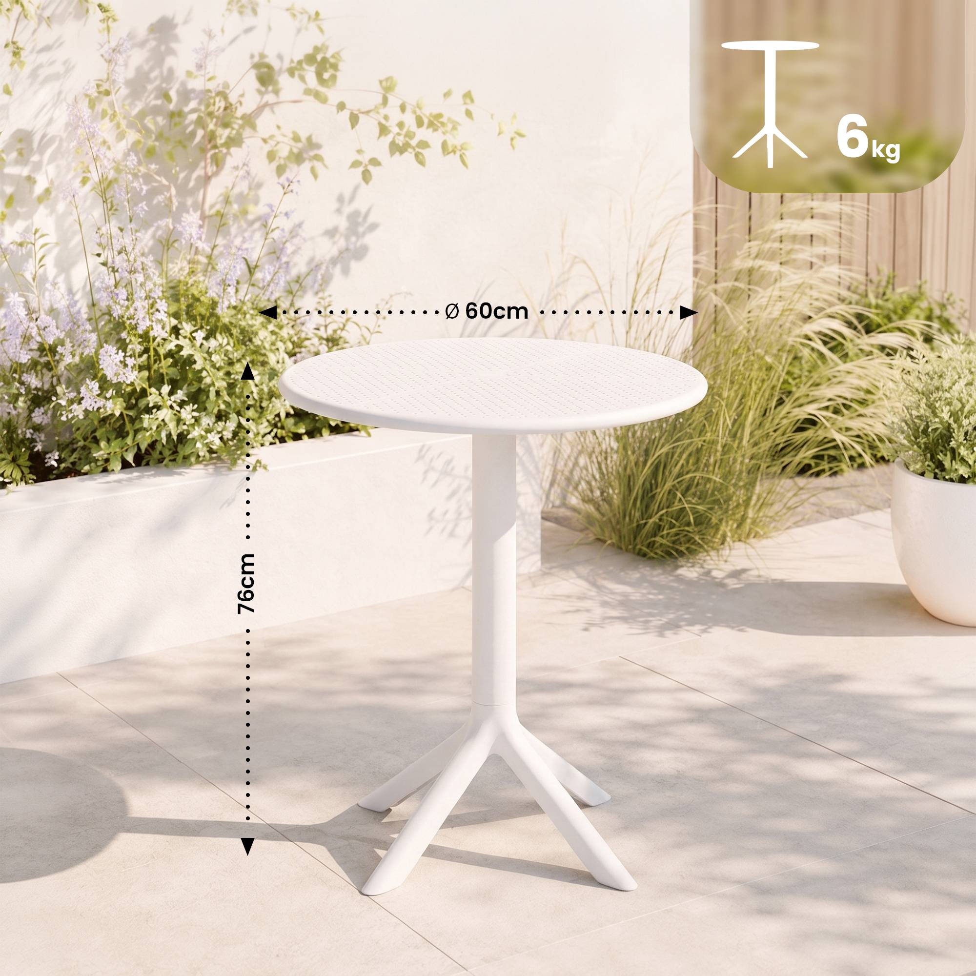 Tisch Lacota rund 60 cm, weiß