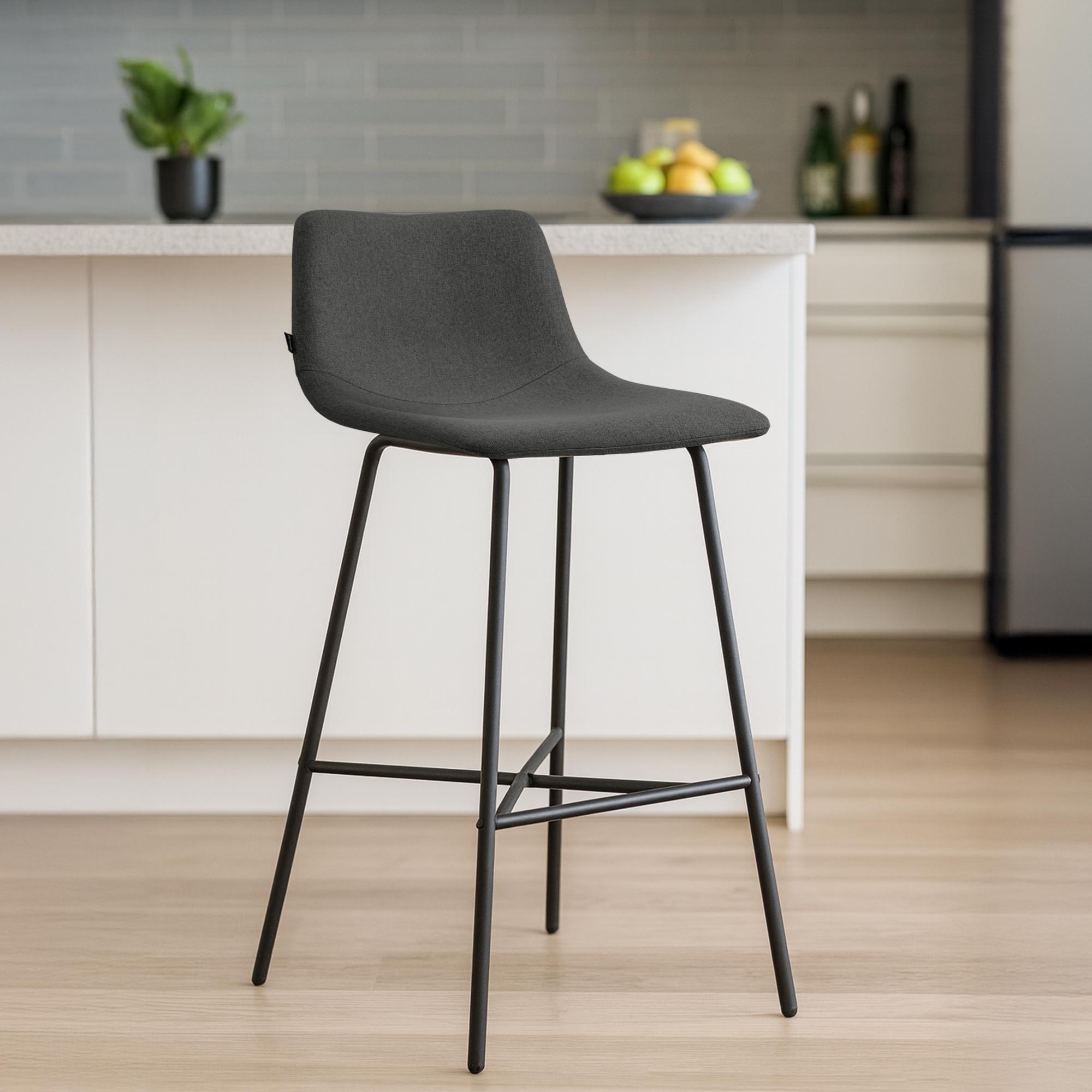 Barhocker Altona Stoff, dunkelgrau