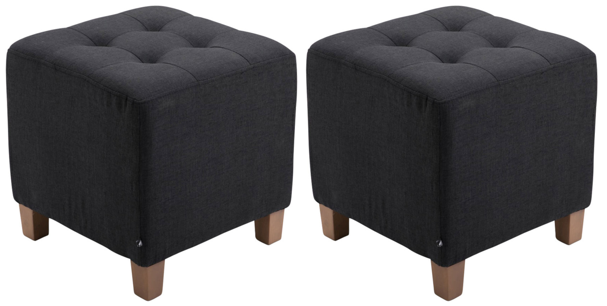 2er Set Sitzhocker Pharao, antik-hell, schwarz