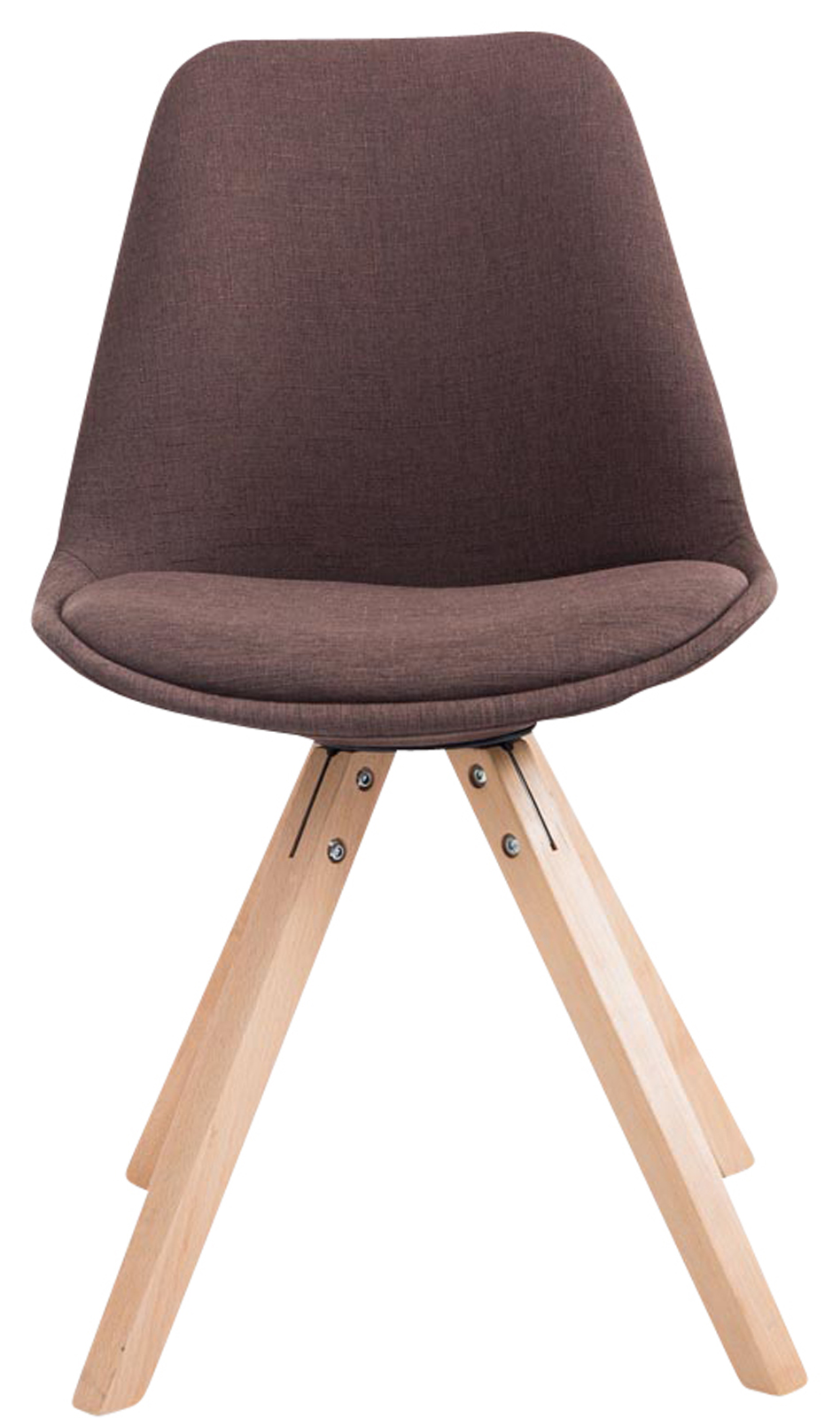 4er Set Besucherstuhl Toulouse Stoff Square Natura, braun