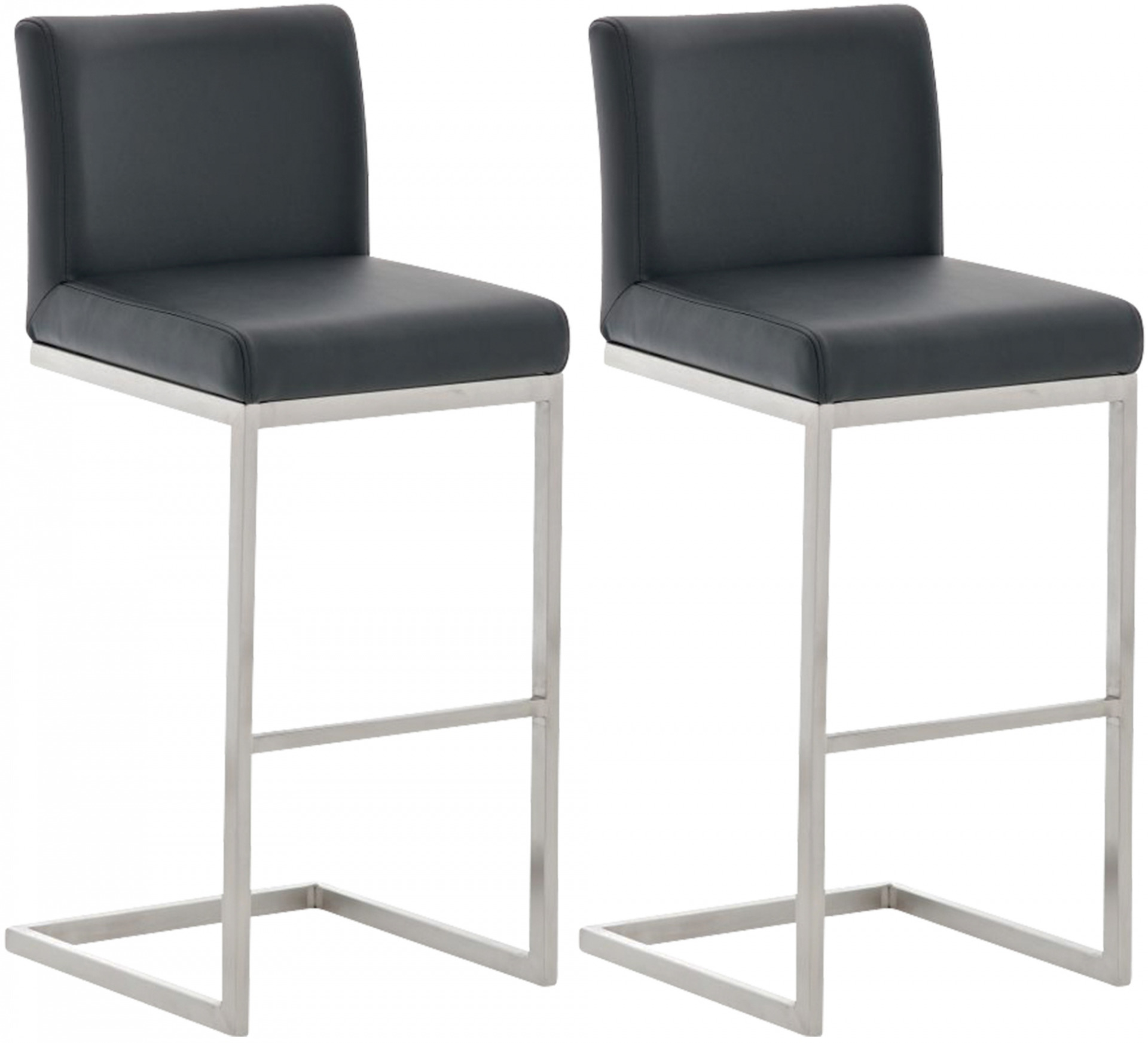 2er Set Barhocker Paros Kunstleder, schwarz