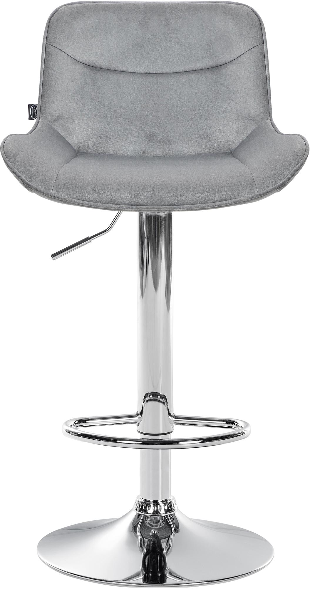 Barhocker Vonore Samt chrom, grau