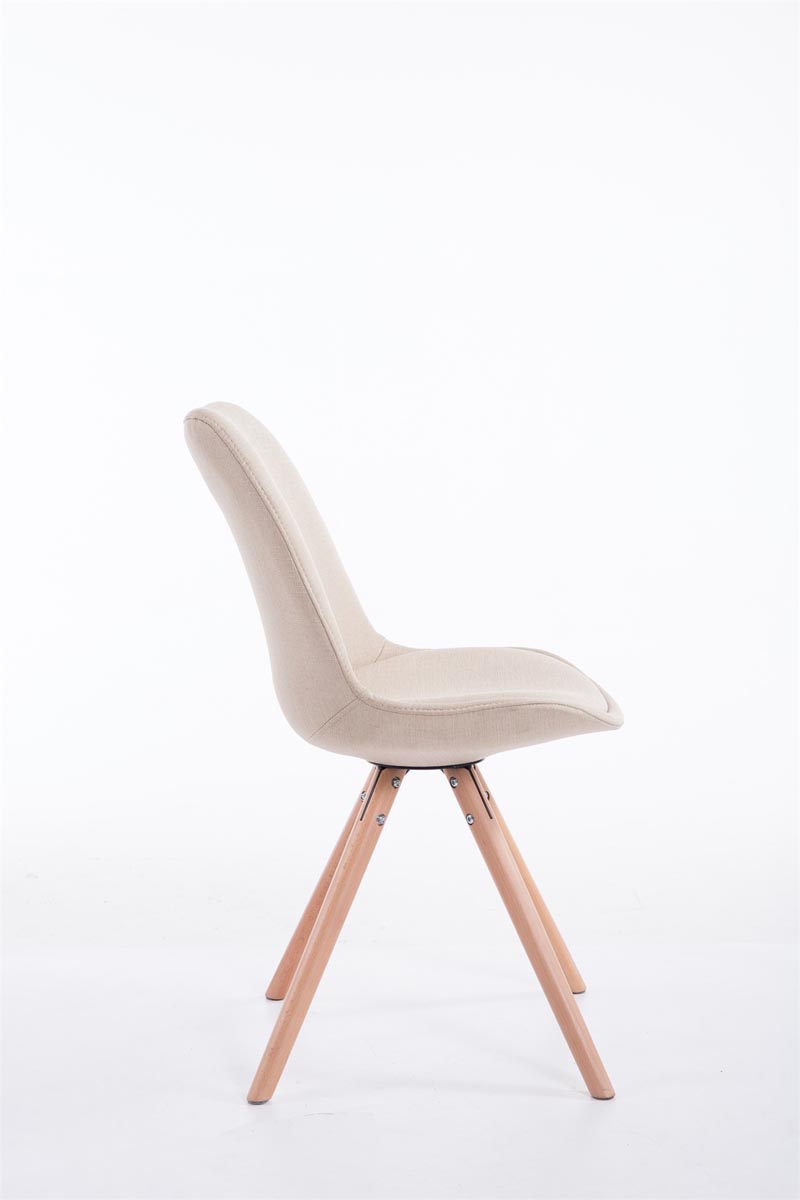 Besucherstuhl Toulouse Stoff Natura Rund, creme
