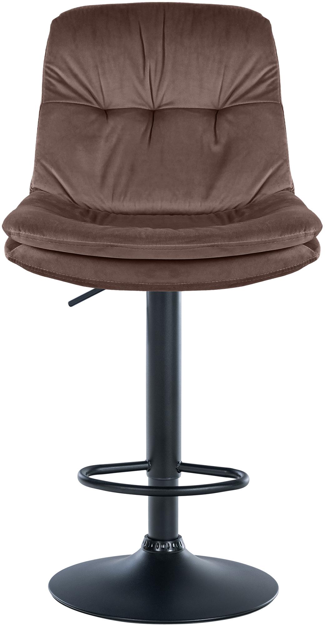 Barhocker Laurel Samt schwarz, braun
