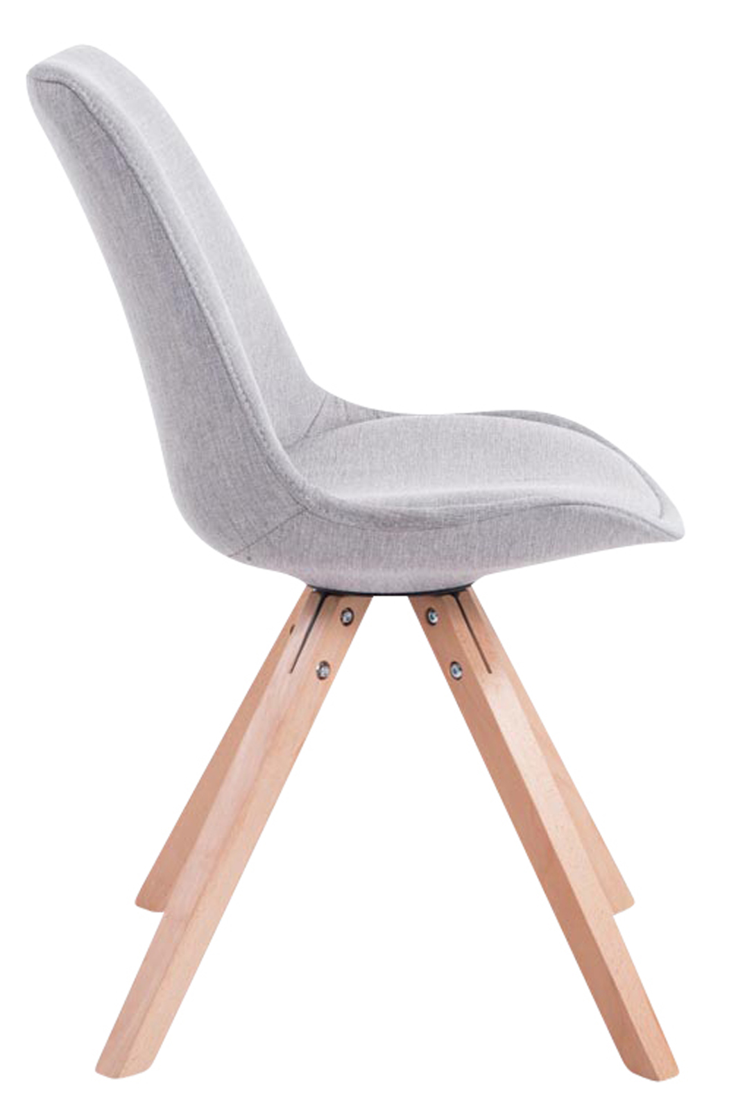 4er Set Besucherstuhl Toulouse Stoff Square Natura, grau