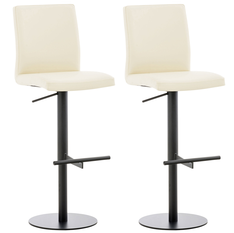 2er Set Barhocker Cadiz Kunstleder schwarz, creme