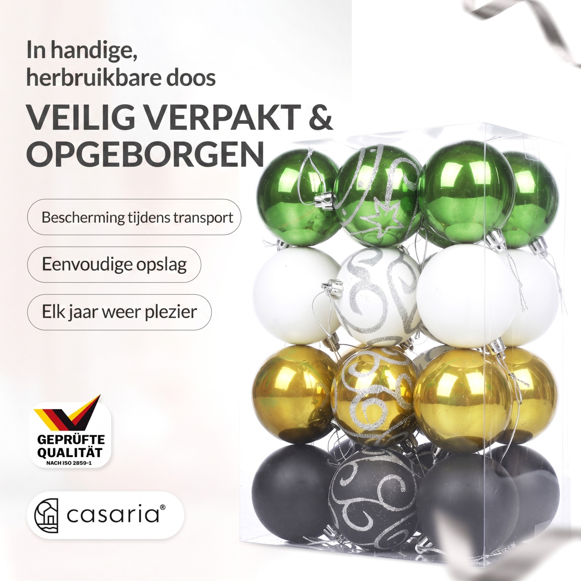 Weihnachtskugeln Bunt 24 tlg in matt glänzend + glitzernd