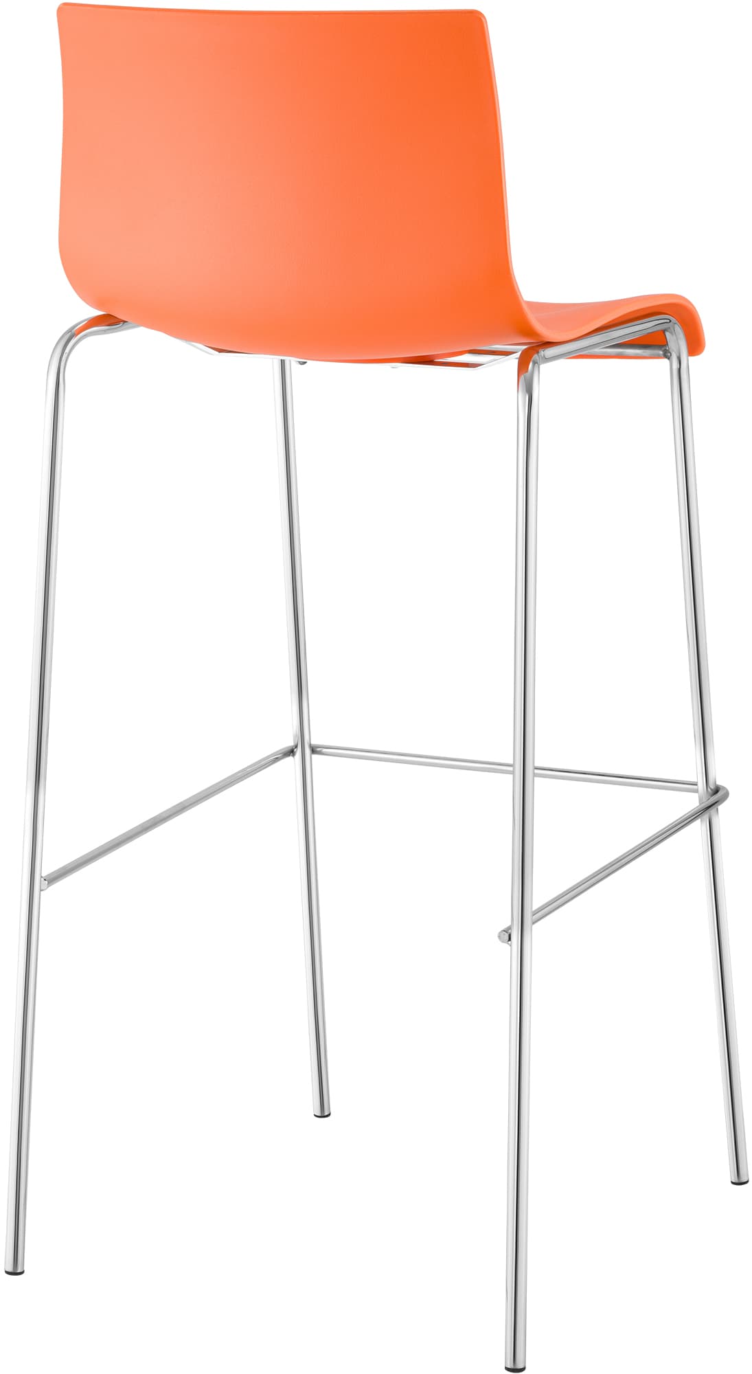 Barhocker Hoover Chrom 4-Fuß Gestell, orange