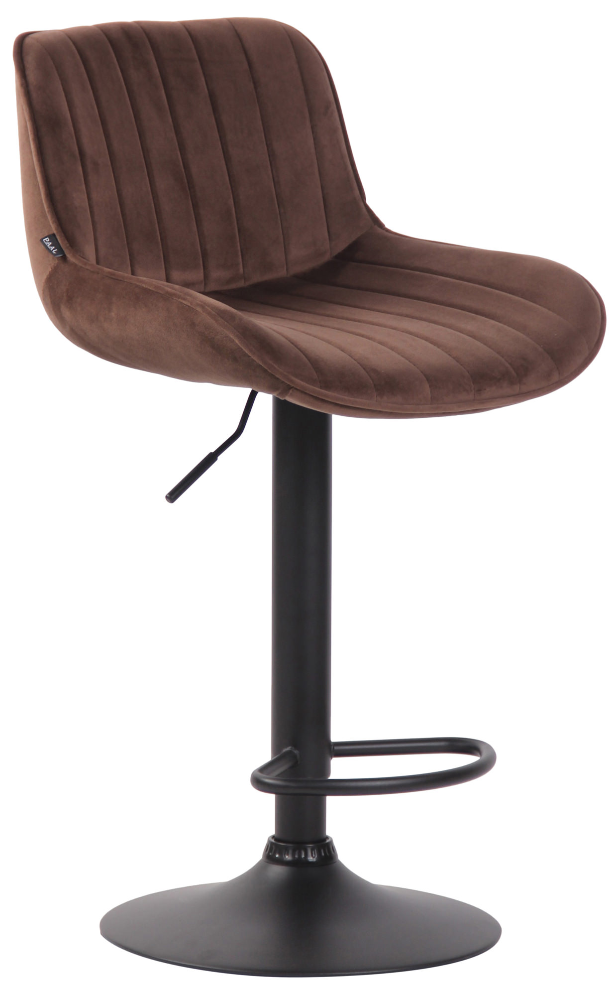 Barhocker Lentini Samt schwarz, braun
