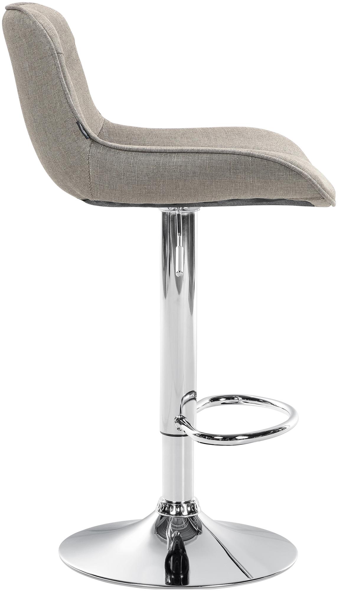 2er Set Barhocker Vonore Stoff chrom, taupe