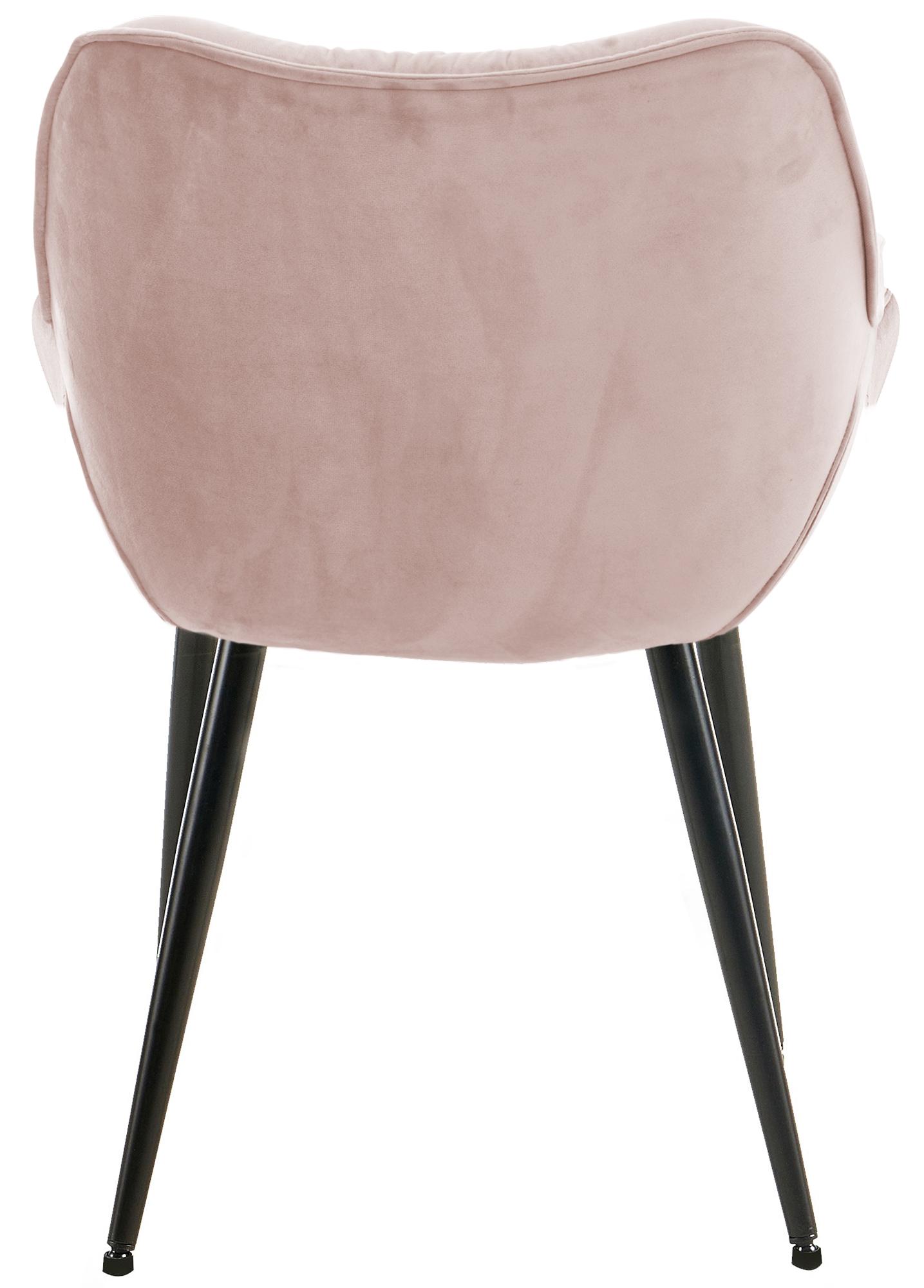 4er Set Stuhl Tanna Samt, pink