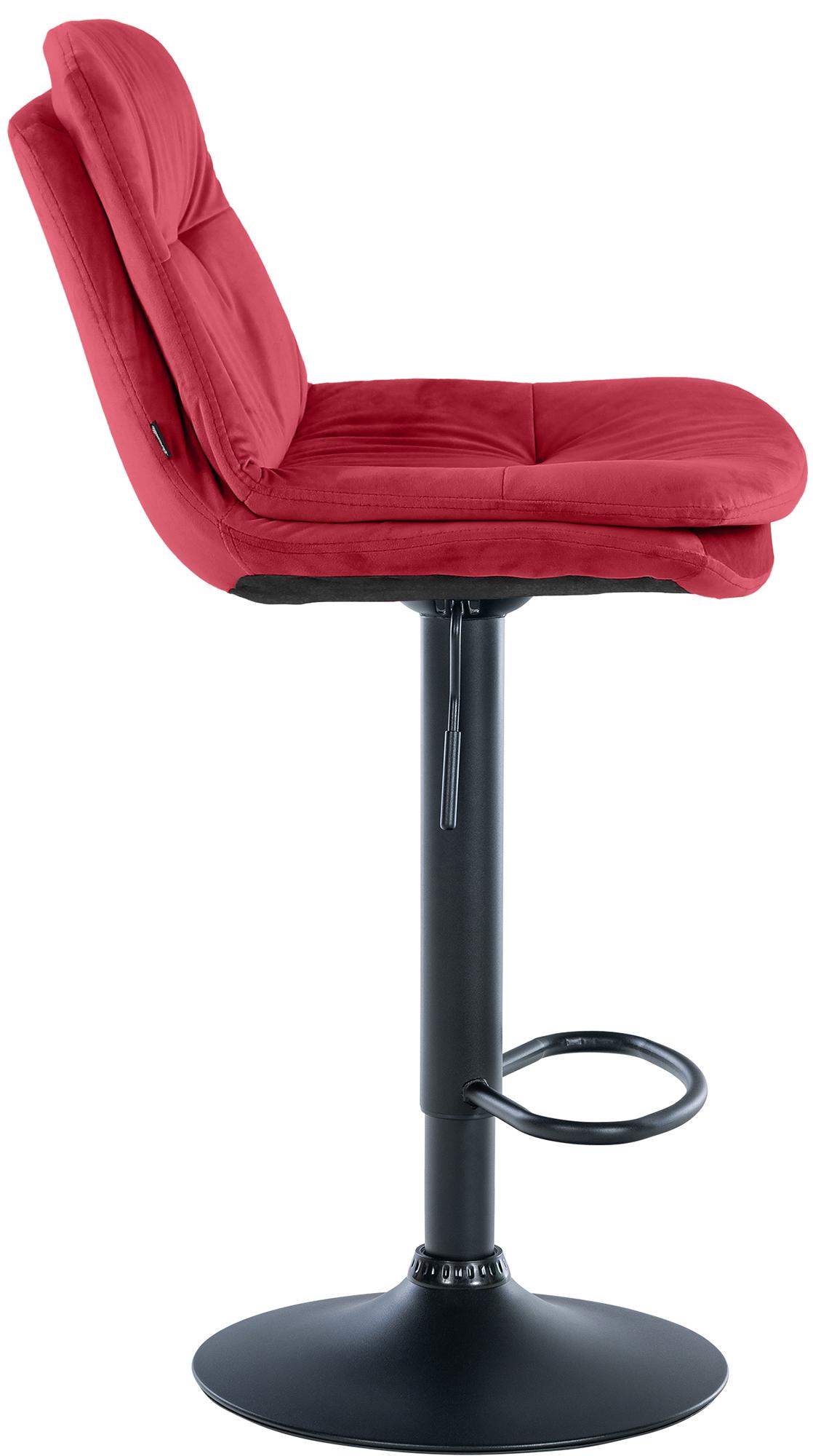 Barhocker Laurel Samt schwarz, rot
