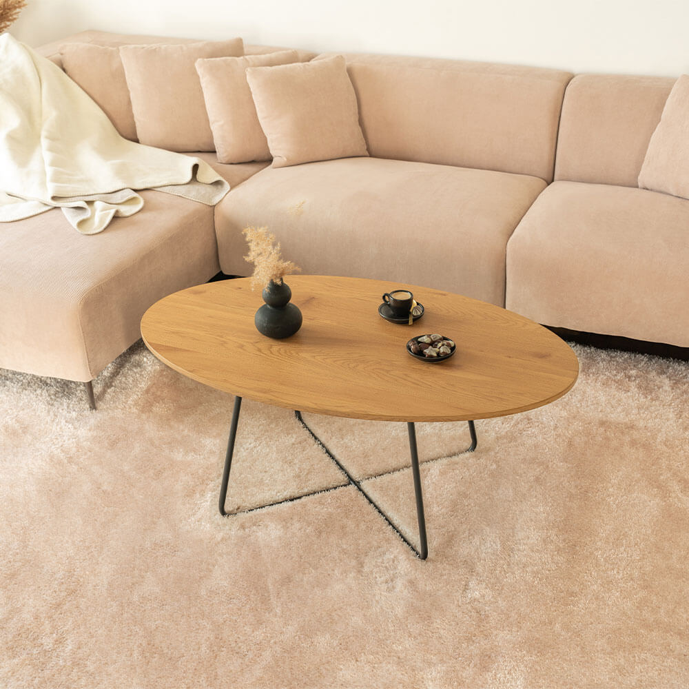 Couchtisch Oval NOVARIS - 110 x 66 cm Oiled Oak
