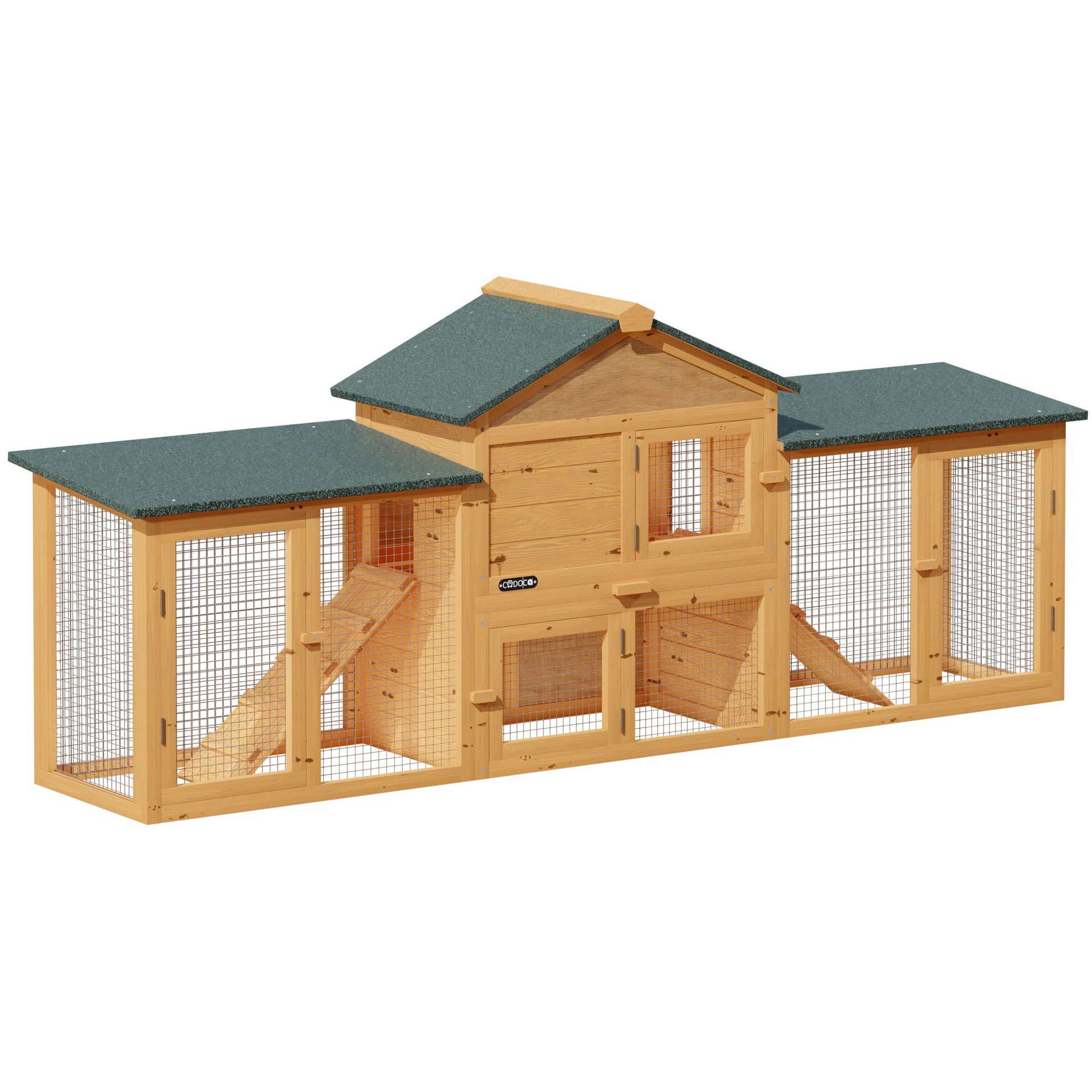 Hasenstall Kaninchenstall 2 Etagen 204x45x84cm