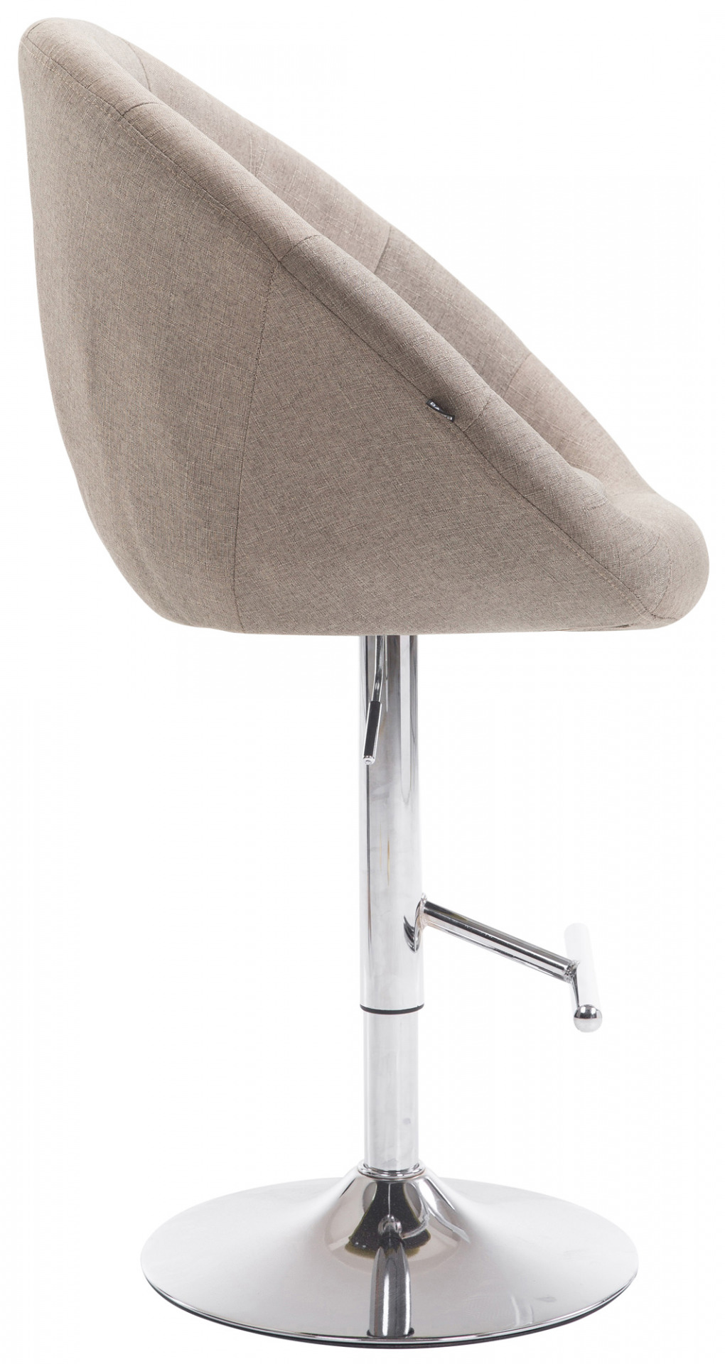 Barhocker London V2 Stoff chrom, taupe