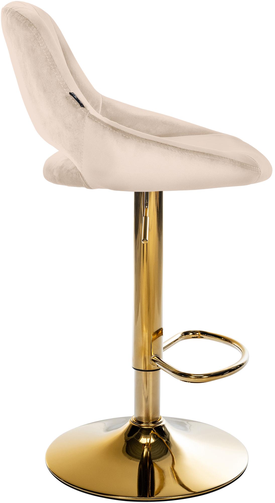 2er Set Barhocker Milet Samt G, creme