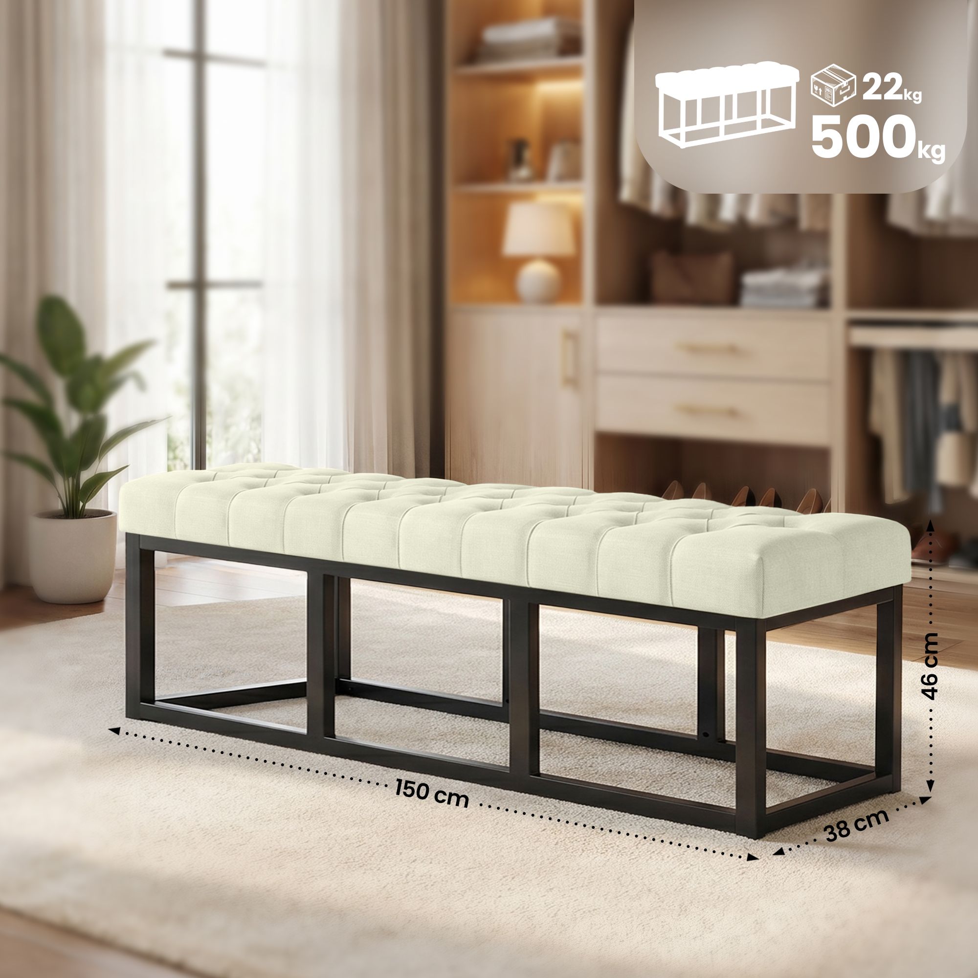 Sitzbank Amun Stoff B150, creme