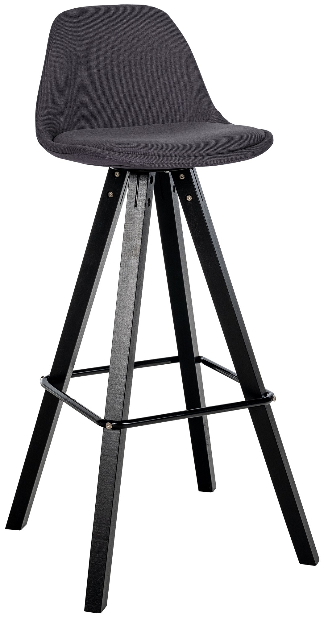 Barhocker Corbin Stoff Square schwarz, dunkelgrau