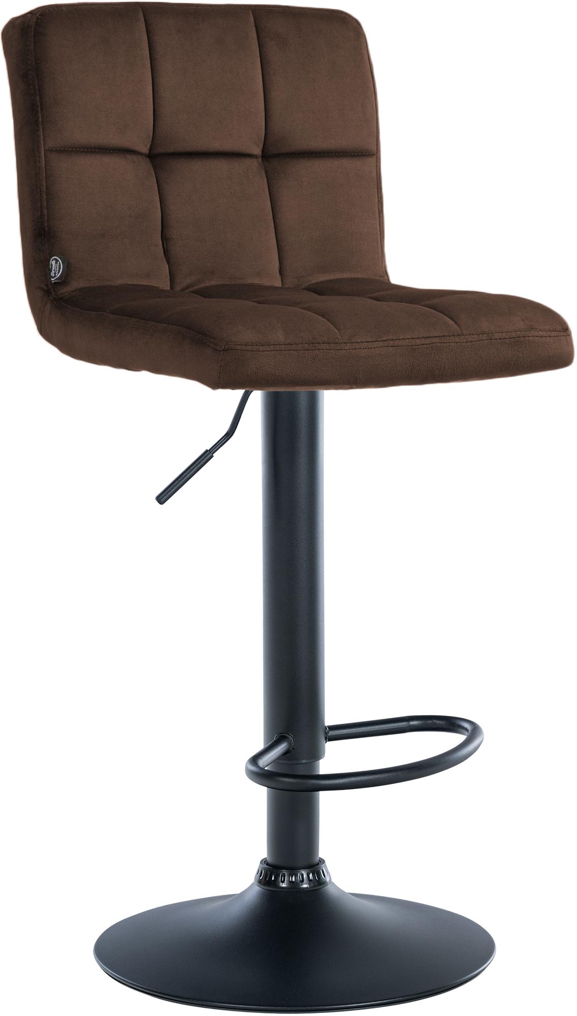 Barhocker Peru Samt schwarz, braun