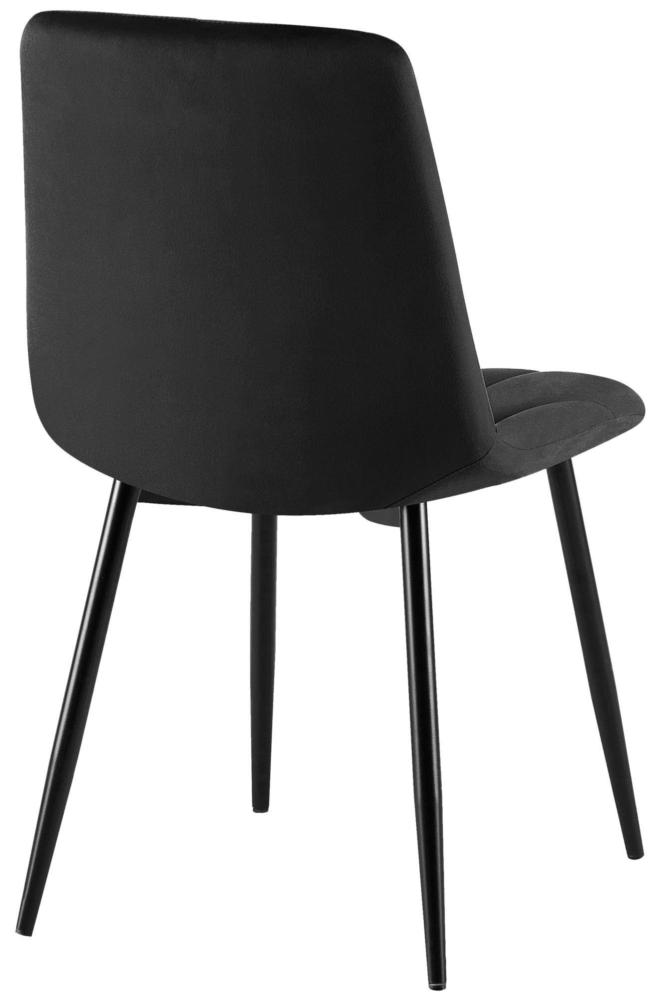 2er Set Esszimmerstuhl Clairton Samt, schwarz