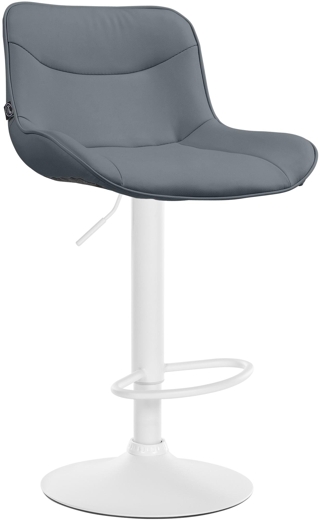 Barhocker Vonore Kunstleder weiß, grau