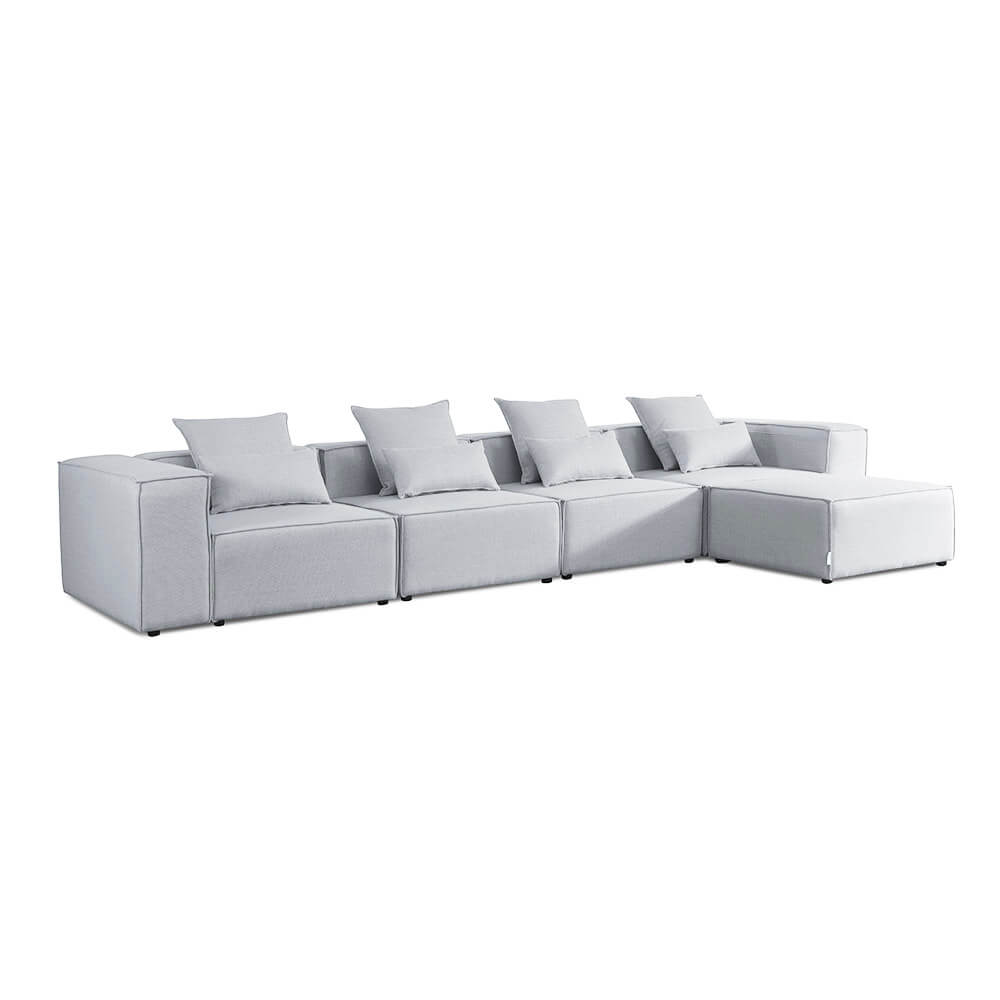 Modulares Sofa VERONA XL - 414 x 207 cm Hellgrau