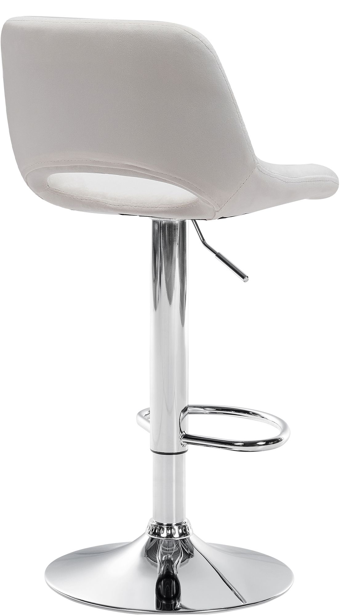 2er Set Barhocker Camden Samt chrom, creme