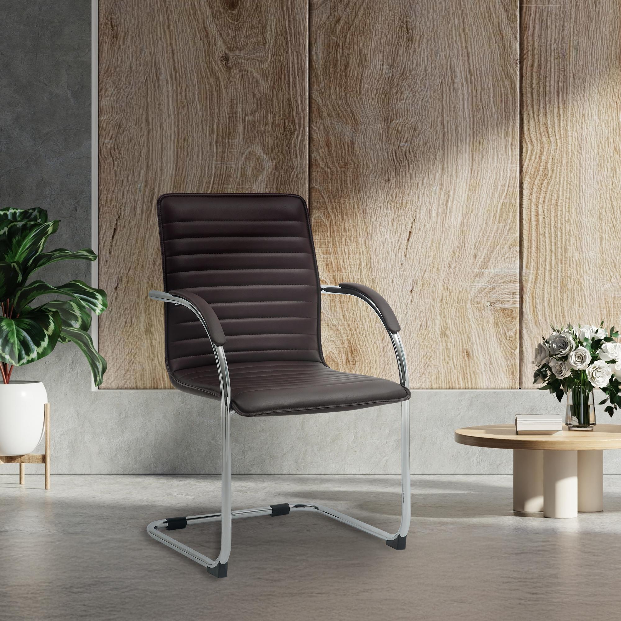 2er Set Besucherstühle Tira Kunstleder, braun