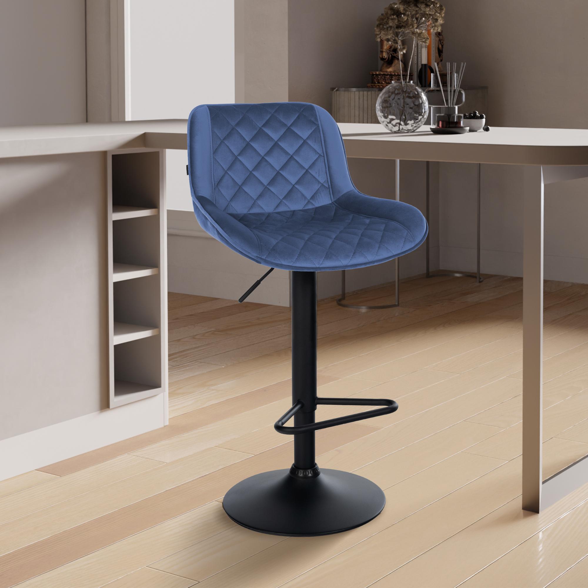 Barhocker Kasson Samt, blau