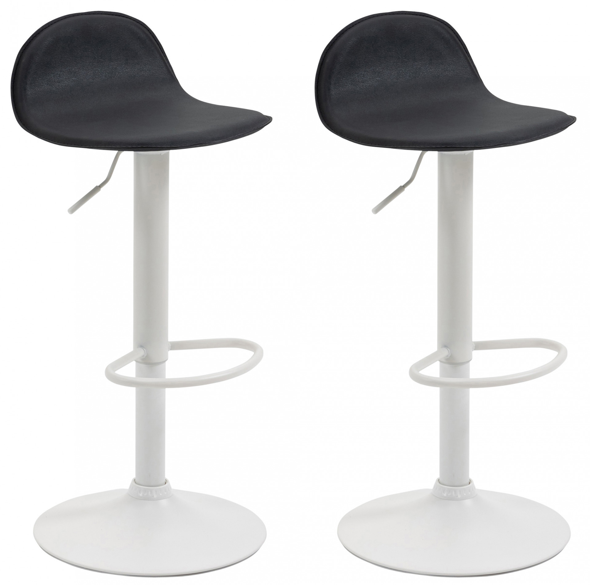 2er Set Barhocker Lana V2 weiß, schwarz