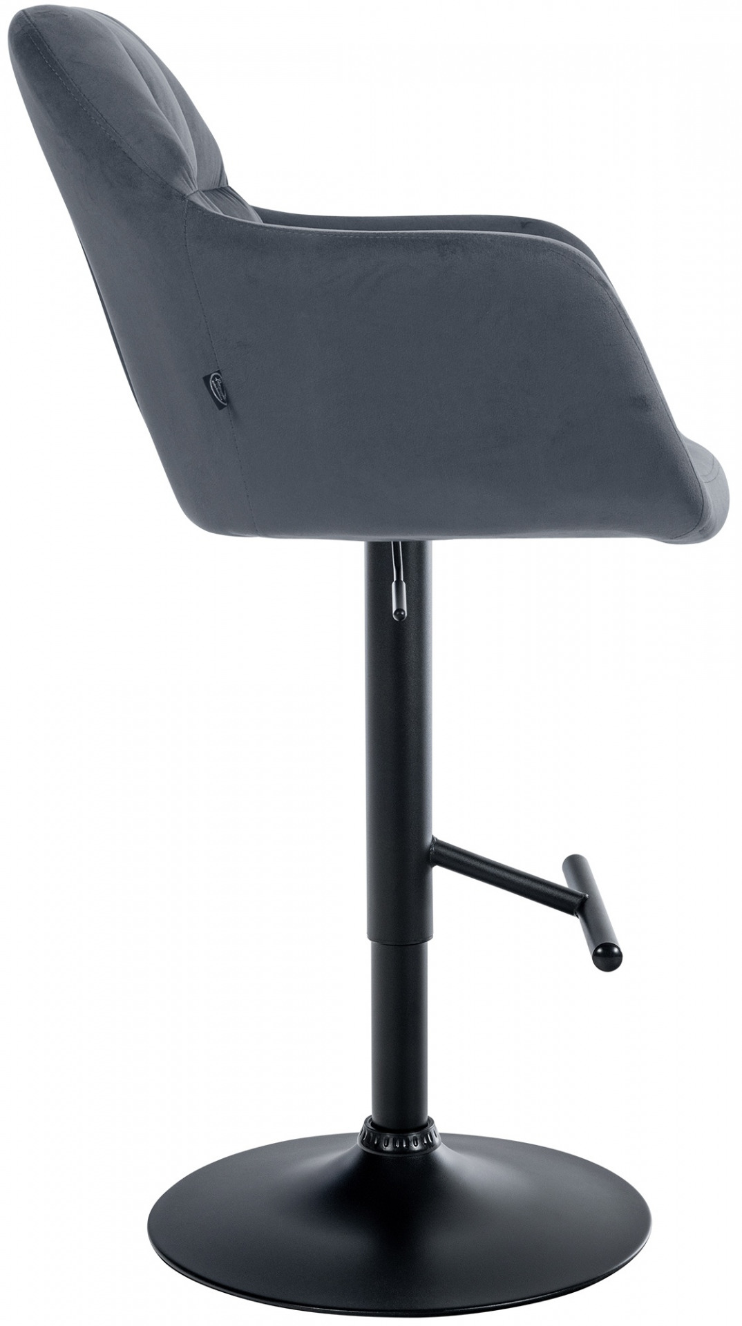 Barhocker Natoma Samt schwarz, dunkelgrau