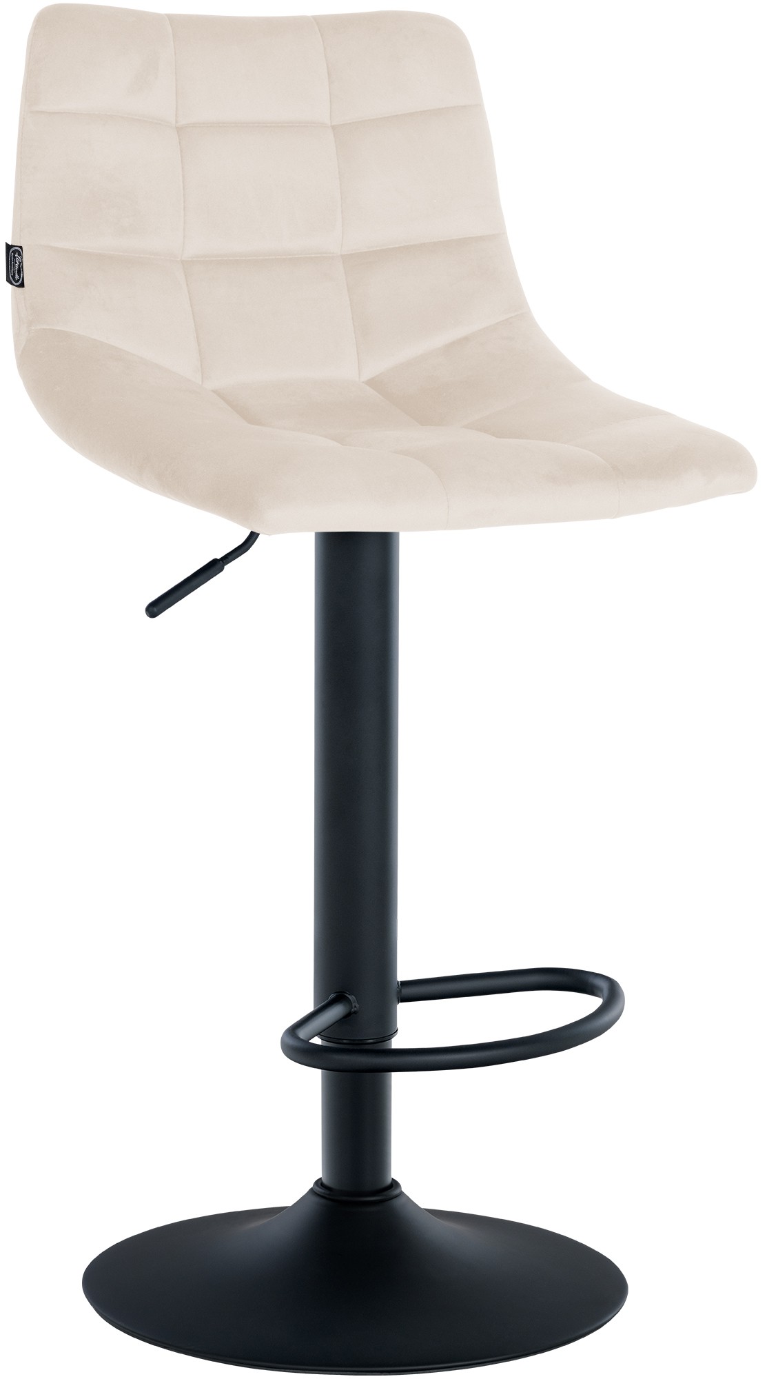Barhocker Jerry Samt schwarz, creme